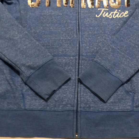 Justice 2 piece pants size 16 /jacket 16/18 blue w/sequence - Picture 4 of 9
